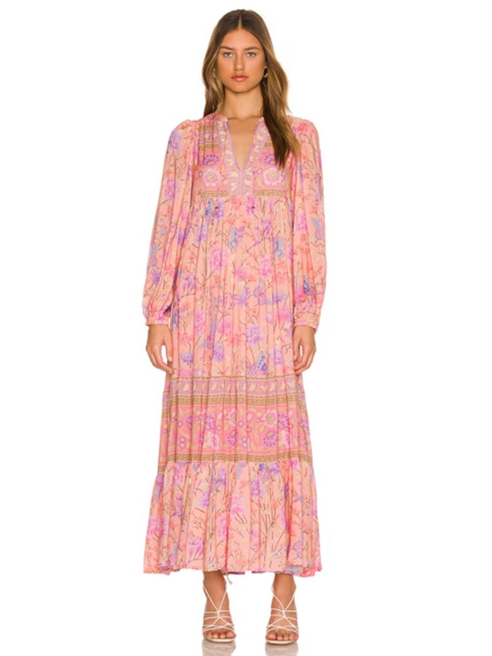 Spell Butterfly Boho Maxi Musk Pink Dress XS